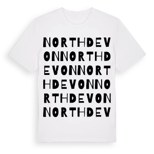 North Devon ordlek t-shirt – ekologisk bomull t-shirt från Pinshirt