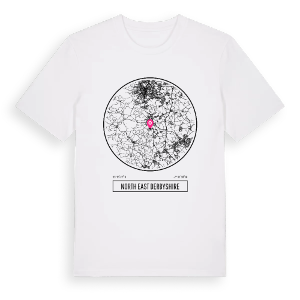 North East Derbyshire t-shirt – ekologisk bomull t-shirt från Pinshirt