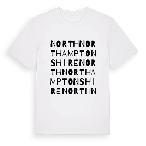 North Northamptonshire ordlek t-shirt – ekologisk bomull t-shirt från Pinshirt