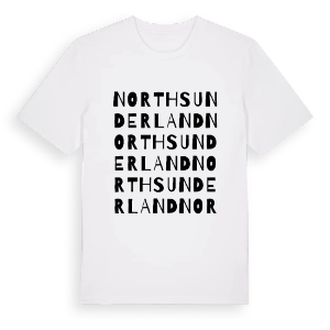 North Sunderland ordlek t-shirt – ekologisk bomull t-shirt från Pinshirt