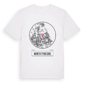 North Tyneside t-shirt – ekologisk bomull t-shirt från Pinshirt