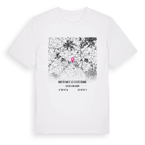 North West Leicestershire karta t-shirt – ekologisk bomull t-shirt från Pinshirt