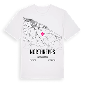 Northrepps karta t-shirt – ekologisk bomull t-shirt från Pinshirt