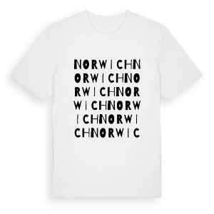 Norwich ordlek t-shirt – ekologisk bomull t-shirt från Pinshirt