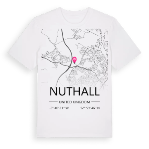 Nuthall karta t-shirt – ekologisk bomull t-shirt från Pinshirt