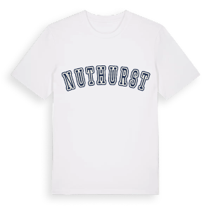 Nuthurst college t-shirt – ekologisk bomull t-shirt från Pinshirt