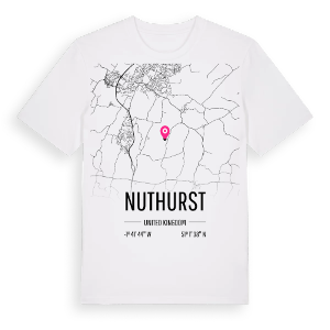 Nuthurst karta t-shirt – ekologisk bomull t-shirt från Pinshirt