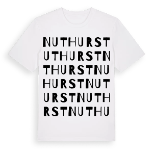 Nuthurst ordlek t-shirt – ekologisk bomull t-shirt från Pinshirt