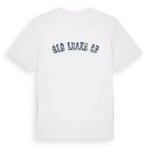 Old Leake CP college t-shirt – ekologisk bomull t-shirt från Pinshirt