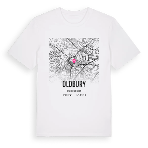 Oldbury karta t-shirt – ekologisk bomull t-shirt från Pinshirt