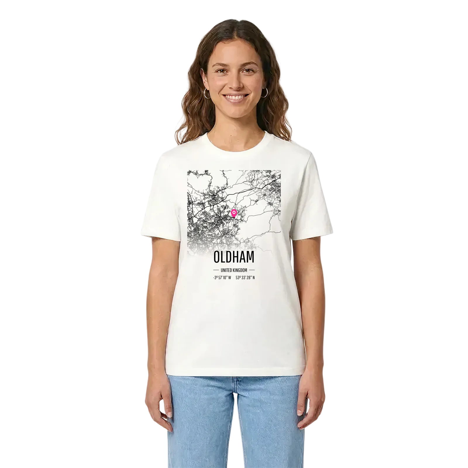 Oldham karta t-shirt – White, i miljö