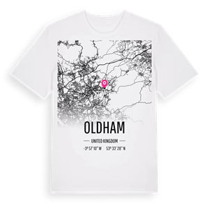 Oldham karta t-shirt – ekologisk bomull t-shirt från Pinshirt
