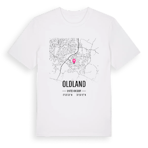 Oldland karta t-shirt – ekologisk bomull t-shirt från Pinshirt