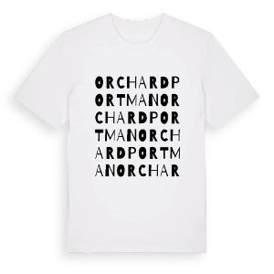 Orchard Portman ordlek t-shirt – ekologisk bomull t-shirt från Pinshirt