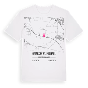 Ormesby St. Michael karta t-shirt – ekologisk bomull t-shirt från Pinshirt