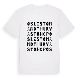 Osleston and Thurvaston CP ordlek t-shirt – ekologisk bomull t-shirt från Pinshirt