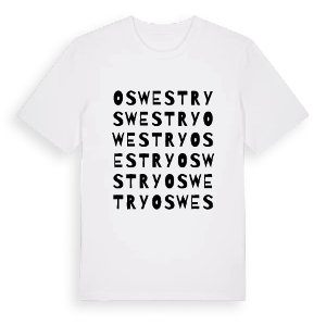 Oswestry ordlek t-shirt – ekologisk bomull t-shirt från Pinshirt