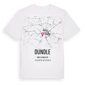 Oundle karta t-shirt – ekologisk bomull t-shirt från Pinshirt