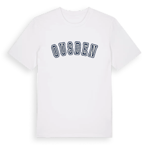 Ousden college t-shirt – ekologisk bomull t-shirt från Pinshirt