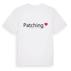 Patching hjärta t-shirt – ekologisk bomull t-shirt från Pinshirt