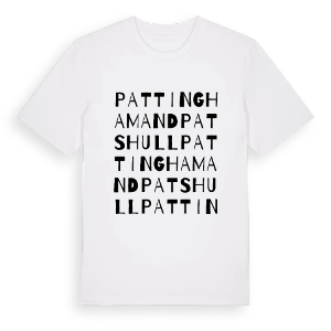 Pattingham and Patshull ordlek t-shirt – ekologisk bomull t-shirt från Pinshirt