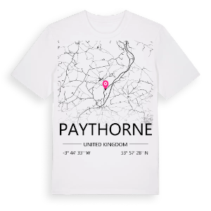 Paythorne karta t-shirt – ekologisk bomull t-shirt från Pinshirt