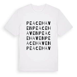 Peacehaven ordlek t-shirt – ekologisk bomull t-shirt från Pinshirt
