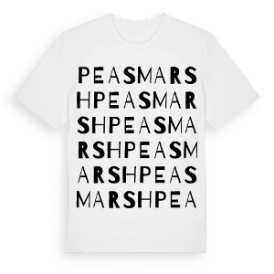 Peasmarsh ordlek t-shirt – ekologisk bomull t-shirt från Pinshirt