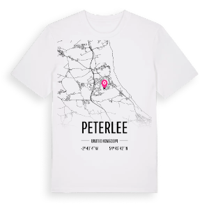 Peterlee karta t-shirt – ekologisk bomull t-shirt från Pinshirt