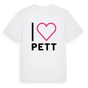 Jag älskar Pett t-shirt stort tryck – ekologisk bomull t-shirt från Pinshirt