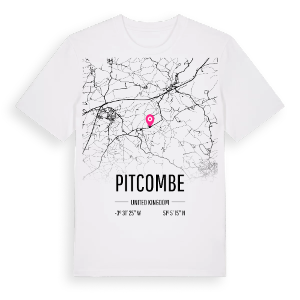 Pitcombe karta t-shirt – ekologisk bomull t-shirt från Pinshirt