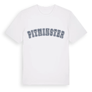 Pitminster college t-shirt – ekologisk bomull t-shirt från Pinshirt