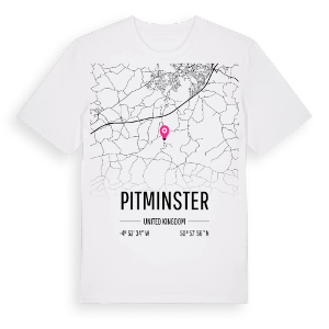 Pitminster karta t-shirt – ekologisk bomull t-shirt från Pinshirt