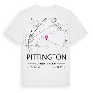 Pittington karta t-shirt – ekologisk bomull t-shirt från Pinshirt