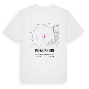 Pleasington karta t-shirt – ekologisk bomull t-shirt från Pinshirt