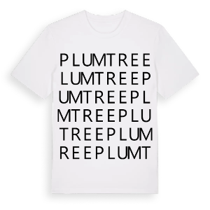 Plumtree ordlek t-shirt – ekologisk bomull t-shirt från Pinshirt