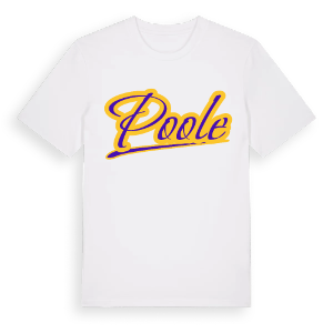 Poole baseball t-shirt – ekologisk bomull t-shirt från Pinshirt