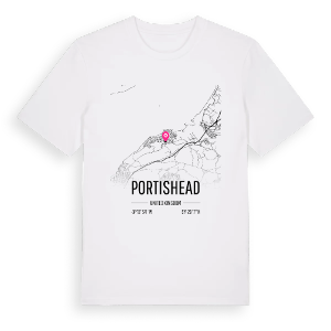 Portishead karta t-shirt – ekologisk bomull t-shirt från Pinshirt