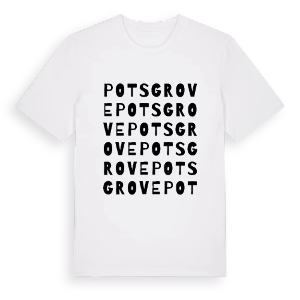 Potsgrove ordlek t-shirt – ekologisk bomull t-shirt från Pinshirt