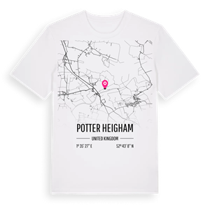 Potter Heigham karta t-shirt – ekologisk bomull t-shirt från Pinshirt