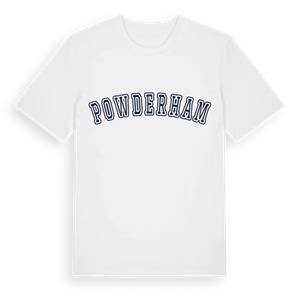 Powderham college t-shirt – ekologisk bomull t-shirt från Pinshirt