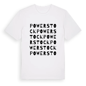 Powerstock ordlek t-shirt – ekologisk bomull t-shirt från Pinshirt