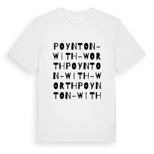Poynton-with-Worth ordlek t-shirt – ekologisk bomull t-shirt från Pinshirt