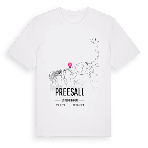 Preesall karta t-shirt – ekologisk bomull t-shirt från Pinshirt
