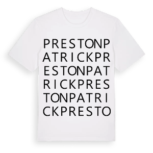 Preston Patrick ordlek t-shirt – ekologisk bomull t-shirt från Pinshirt