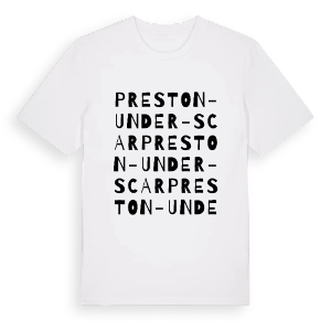 Preston-under-Scar ordlek t-shirt – ekologisk bomull t-shirt från Pinshirt