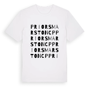 Priors Marston CP ordlek t-shirt – ekologisk bomull t-shirt från Pinshirt