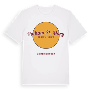 Pulham St. Mary cirkel t-shirt – ekologisk bomull t-shirt från Pinshirt