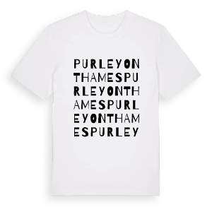 Purley on Thames ordlek t-shirt – ekologisk bomull t-shirt från Pinshirt