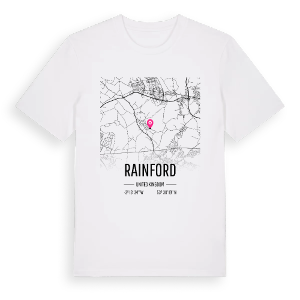 Rainford karta t-shirt – ekologisk bomull t-shirt från Pinshirt